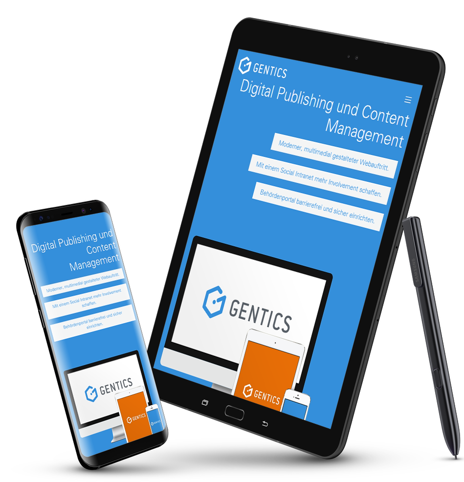 Gentics Portal auf Smartphone und Tablet